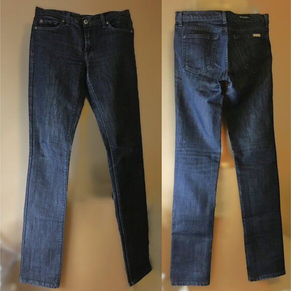 DAVID KAHN JEANS "Nikki" Straight Leg Dark Wash Premium Denim - size 28 - Picture 2 of 15